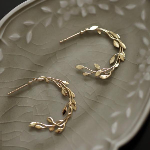 Lorbeerkranz - eleganter Blatt-Ohrring