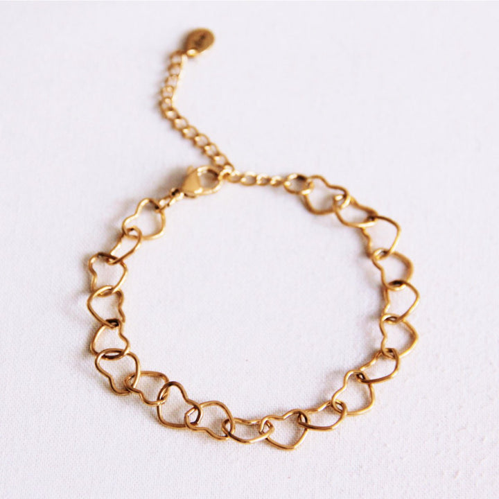 Armband mit Gliedern in Herzform - Gold
