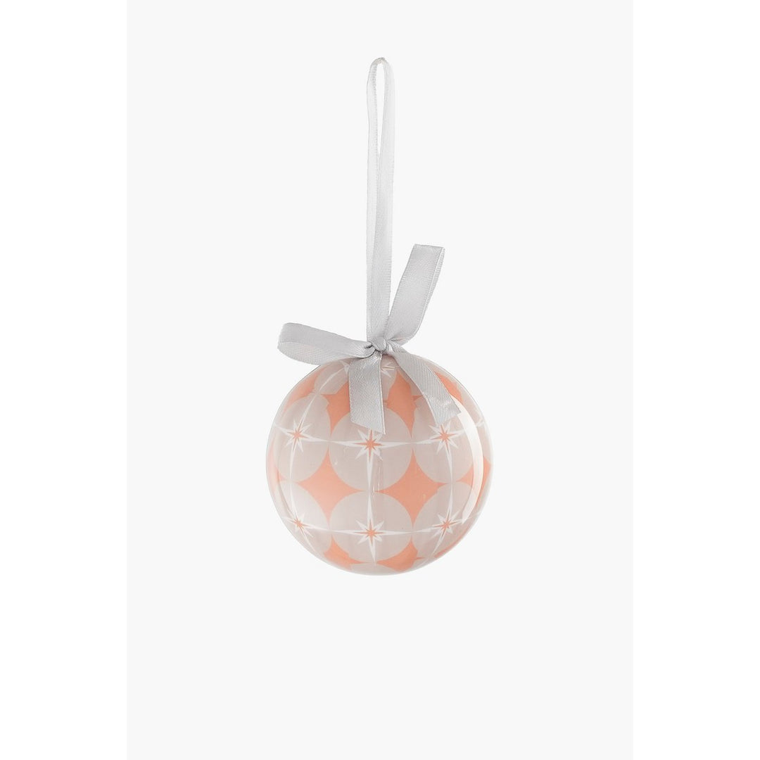 Geschenkset Weihnachtskugeln – 14 Stück – Ø8 cm – Pfirsich, Grau