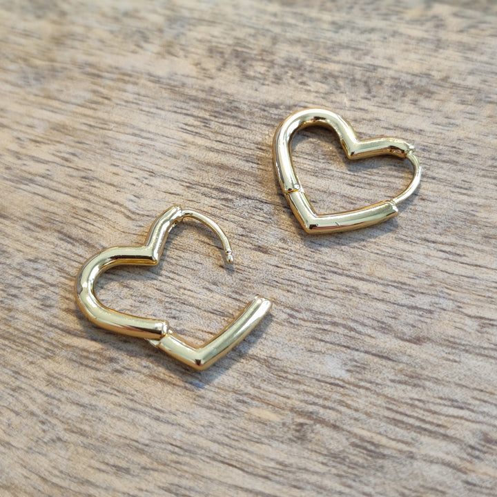 Ohrringe Creolen bold gold (15) Herzform