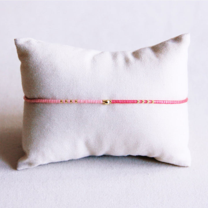 Armband - Miyuki - Colorblock Pink & Gold PEARL