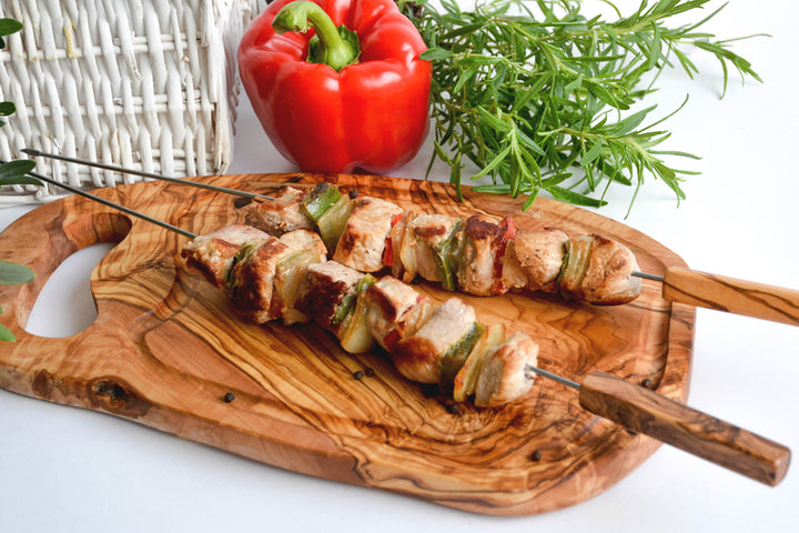 Steakbrett mit Saftrille und Grifflasche (L36-39cm)