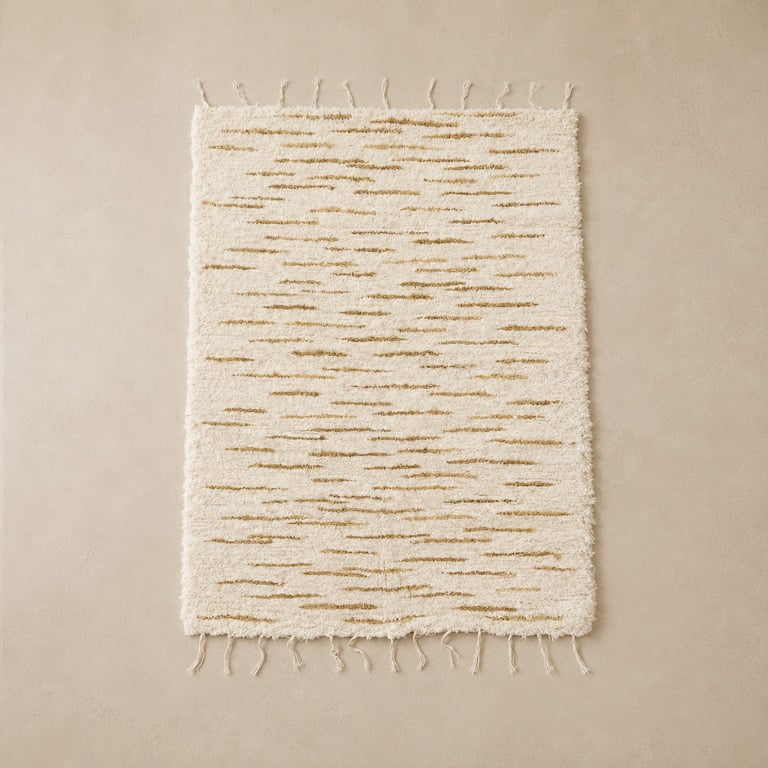 Teppich mit Fransen - Baumwolle 100x80