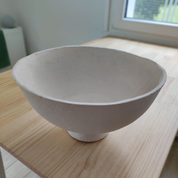 Schale Pappmaschee groß weiß
