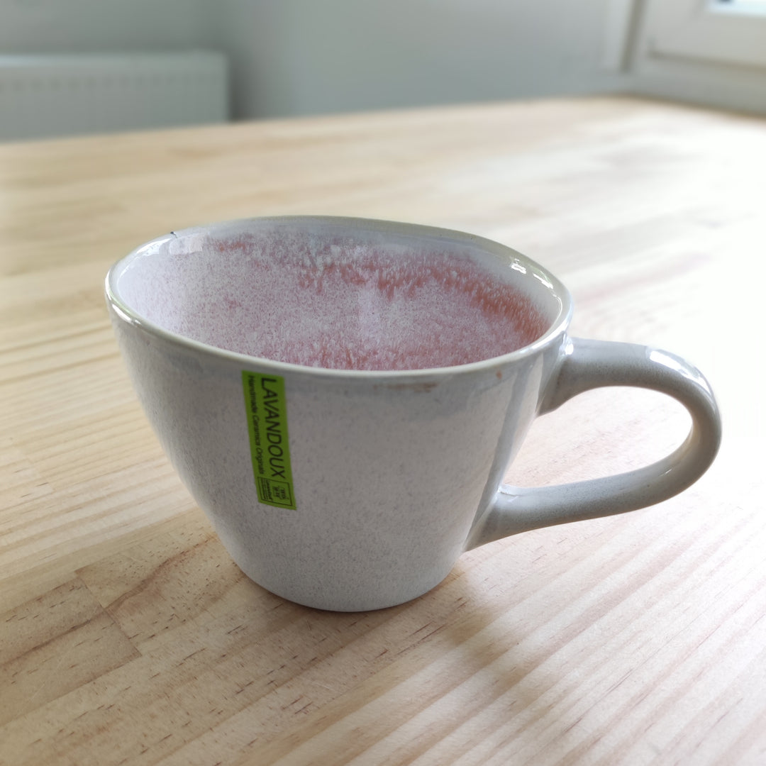 Große Tasse Rosa – Keramikbecher mit farbiger Innenseite für Kaffee & Tee