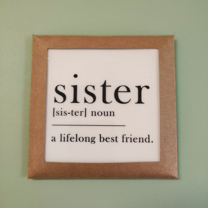 Fliese Deko‑Hänger SISTER Dictionary – Liebevoll-witzige Wortkunst