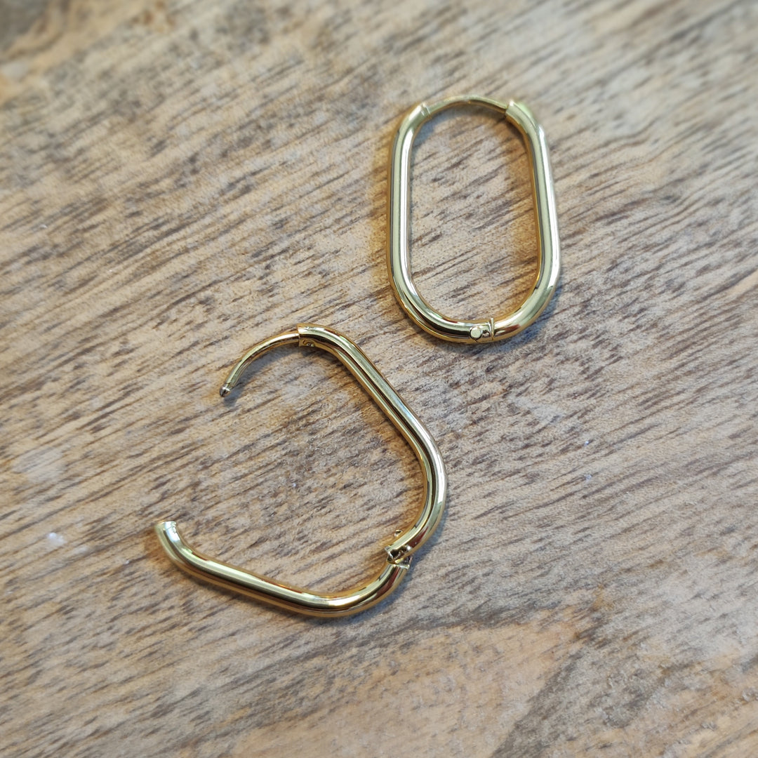 Ohrringe Creolen schmal gold (17) oval