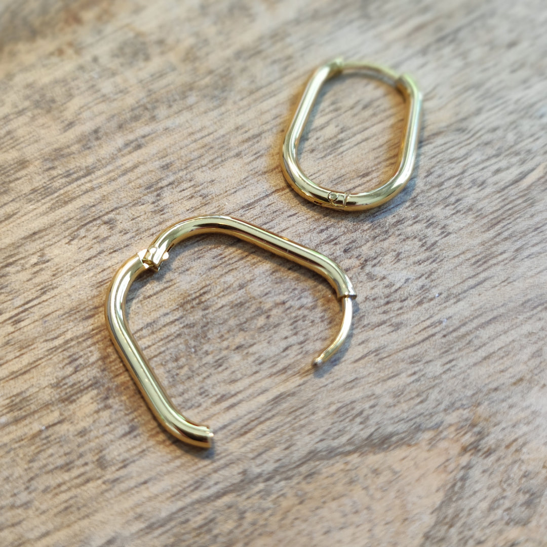 Ohrringe Creolen schmal gold (17) oval