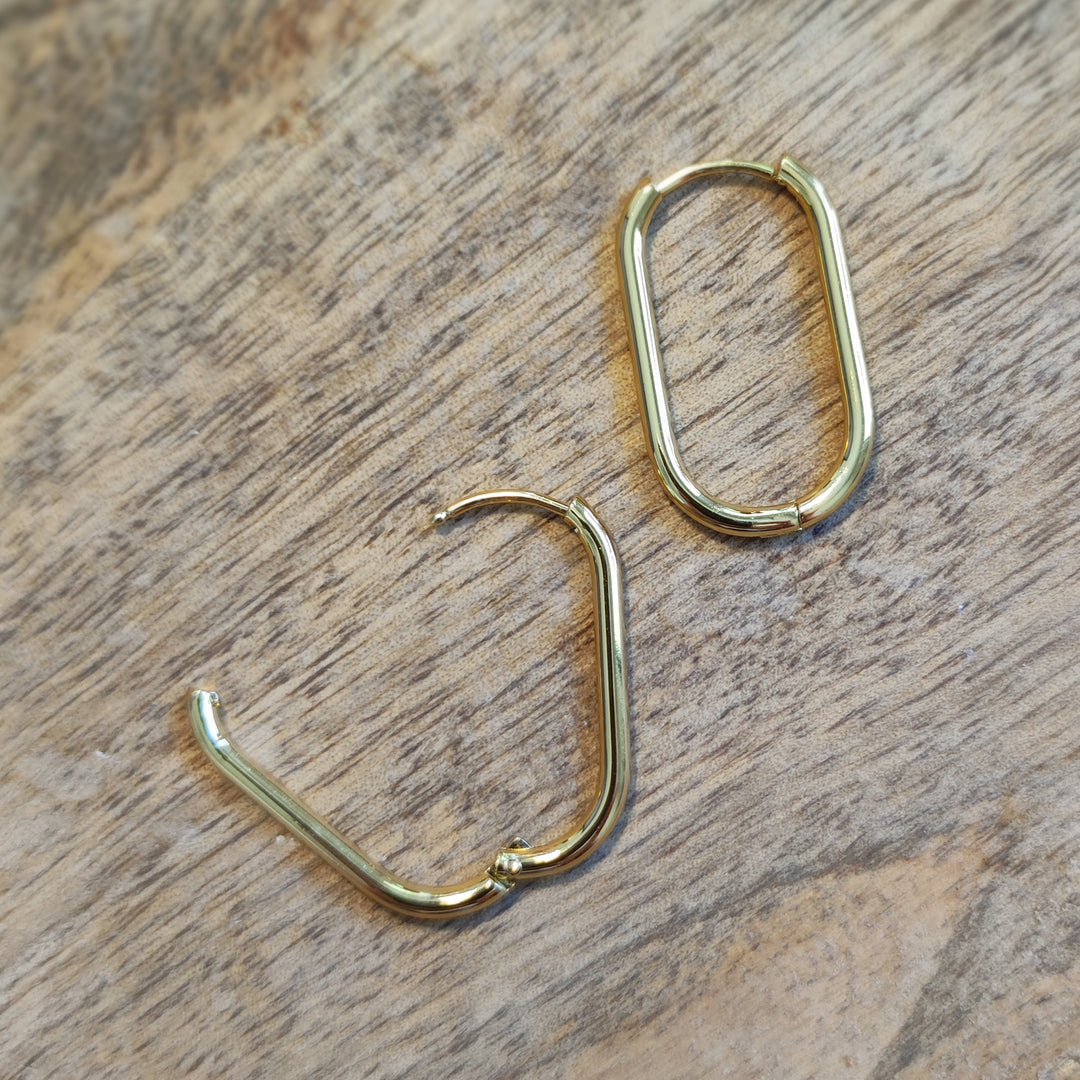 Ohrringe Creolen schmal gold (18) oval