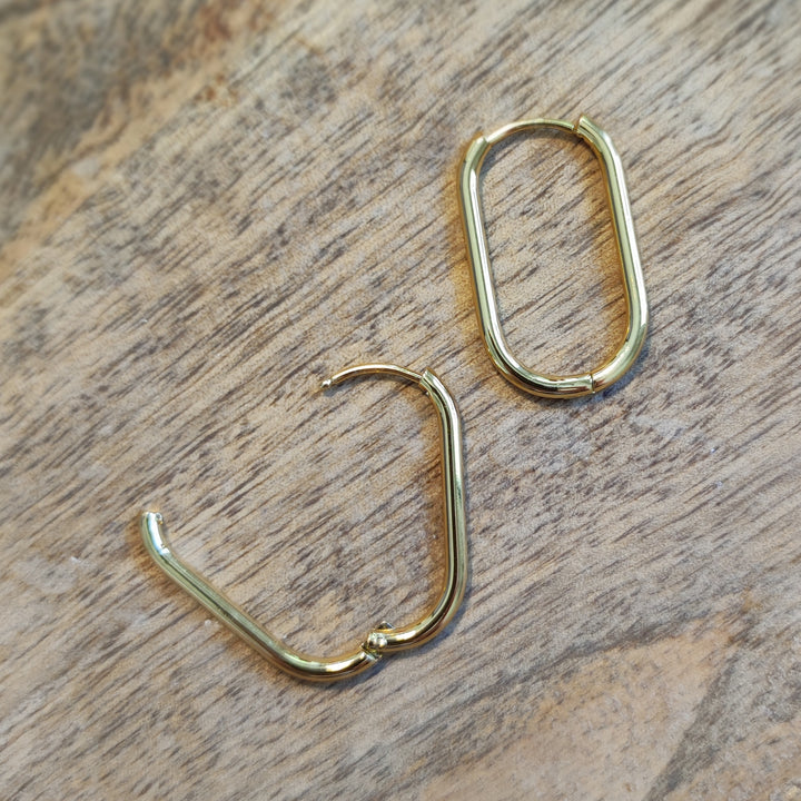 Ohrringe Creolen schmal gold (18) oval