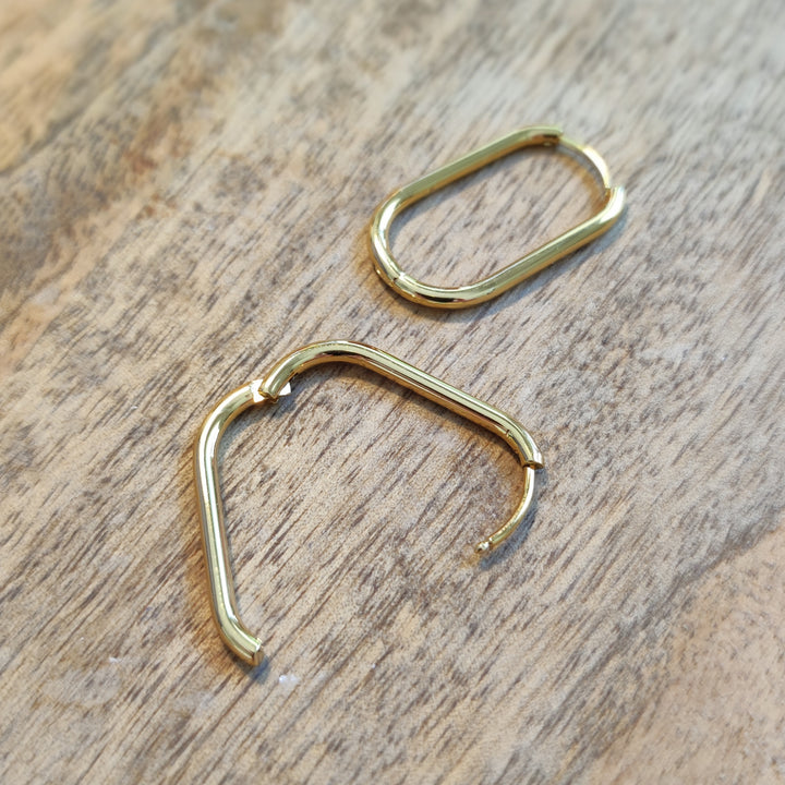 Ohrringe Creolen schmal gold (18) oval