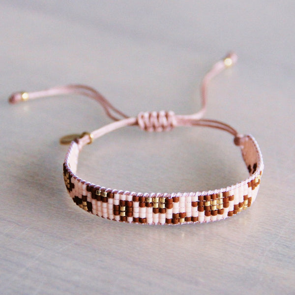 Armband - Miyuki - LEO - Cognac/Pfirsich/Gold