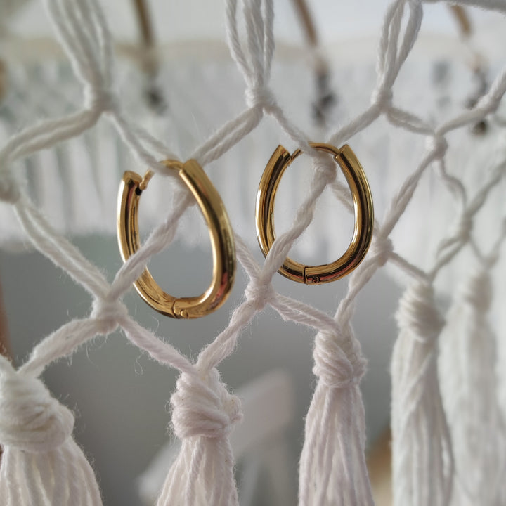 Ohrringe Creolen bold gold (19) oval Tropfen