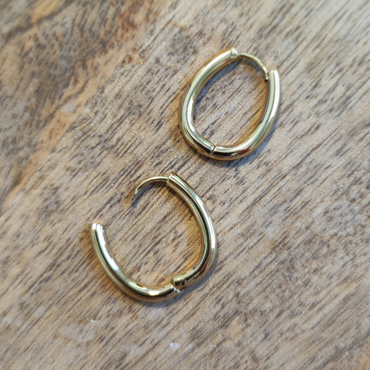 Ohrringe Creolen bold gold (19) oval Tropfen