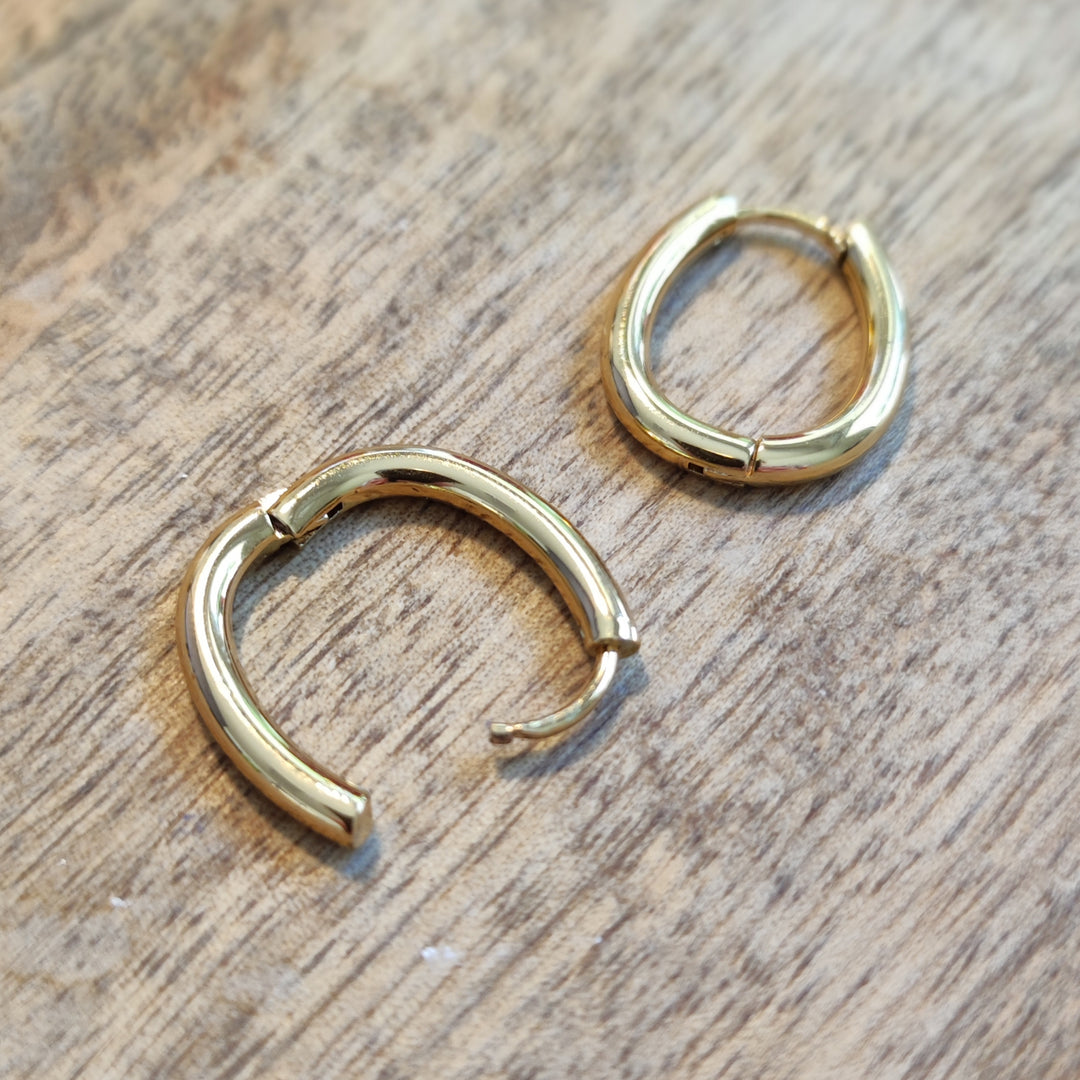 Ohrringe Creolen bold gold (19) oval Tropfen