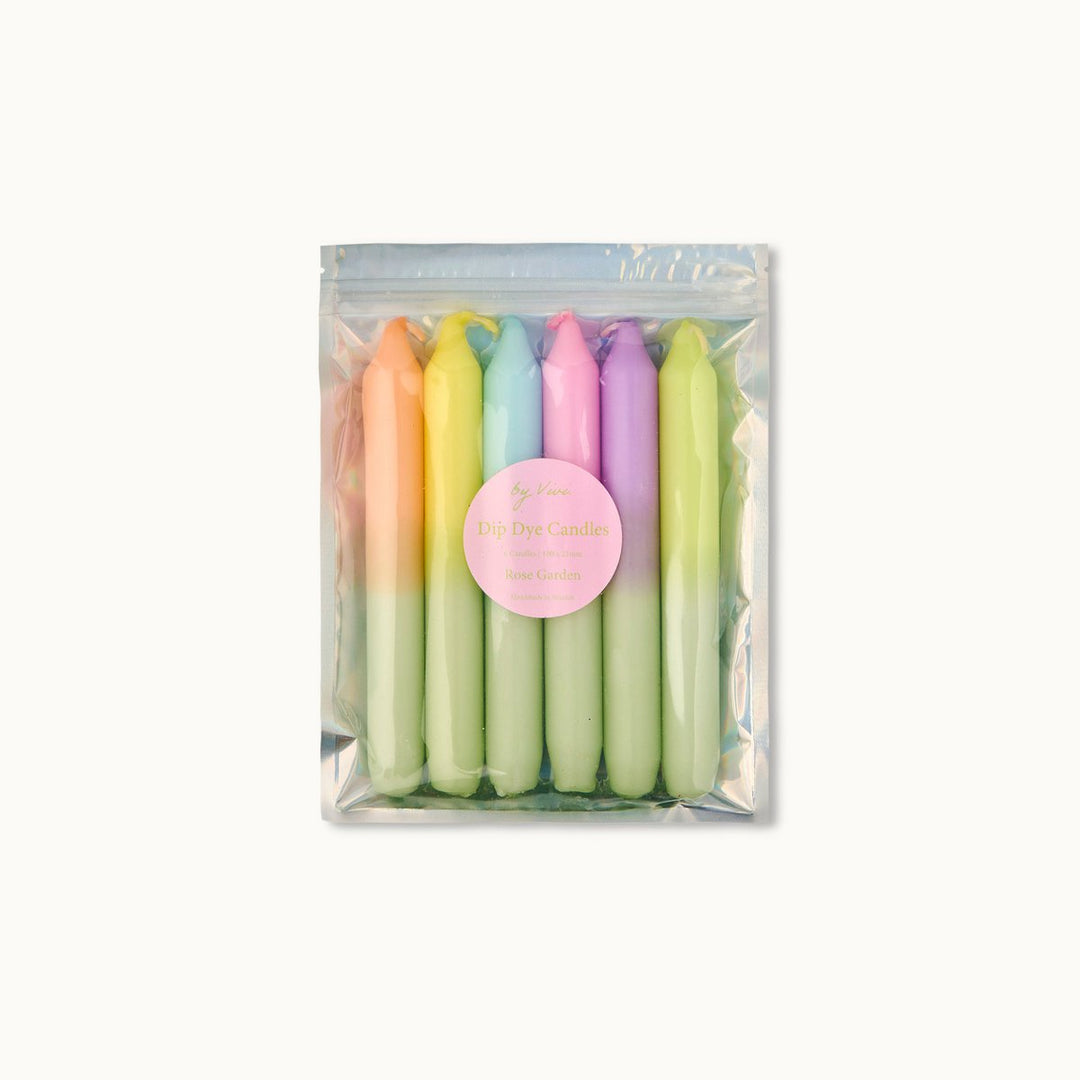 Dip Dye Kerzen 6er-Set ROSE GARDEN