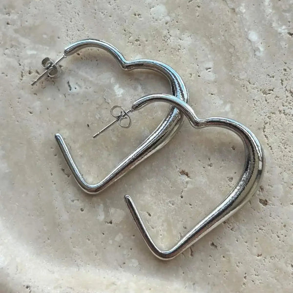 Ohrringe - Ohrstecker - Creolen Herz - Silber