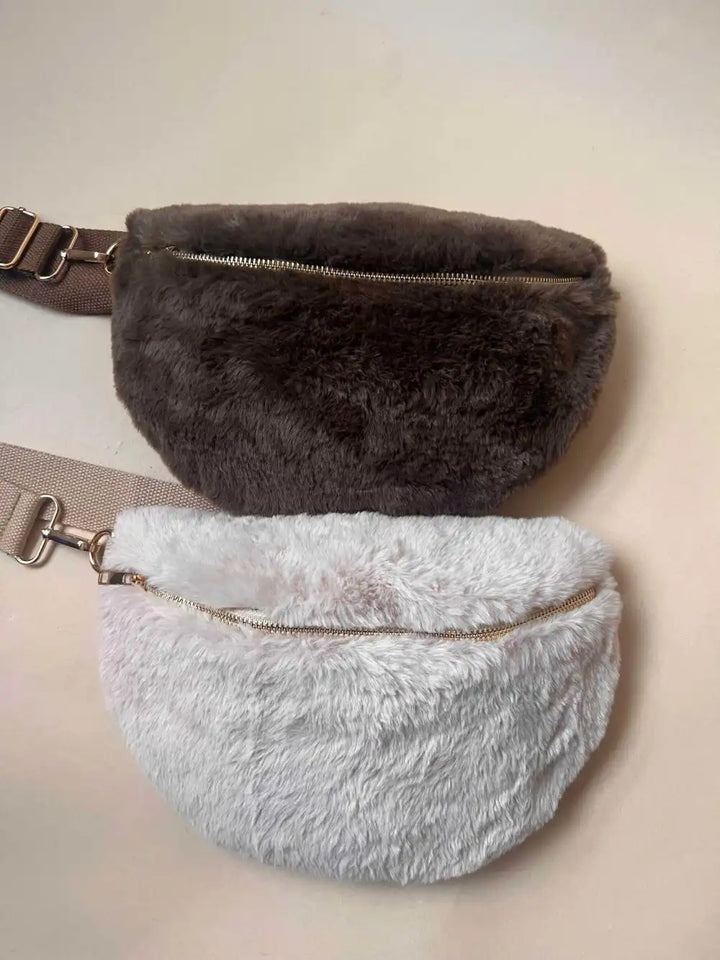 Tasche PUCK - Hipbag/Crossbody Bag - Fluffy - creme