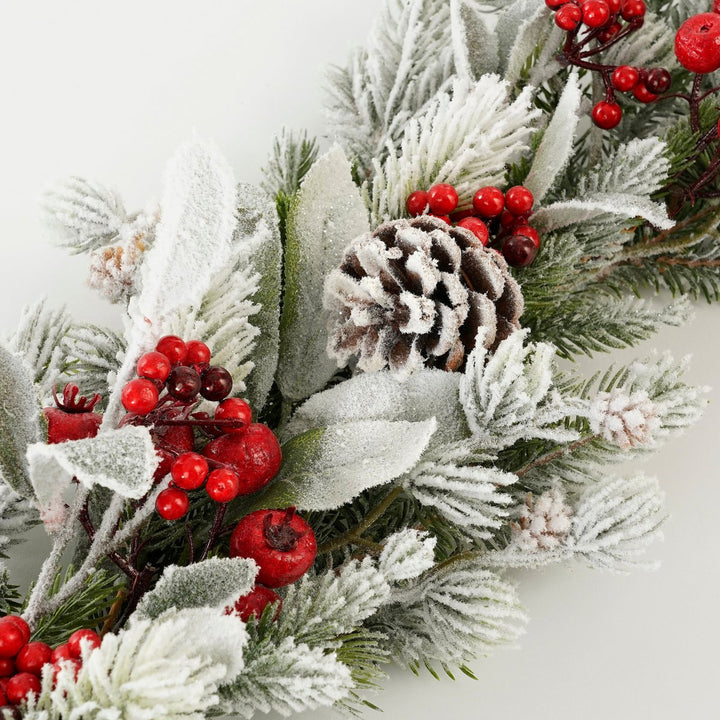Girlande - Weihnachtsdeko mit Beeren & Schnee – L178cm