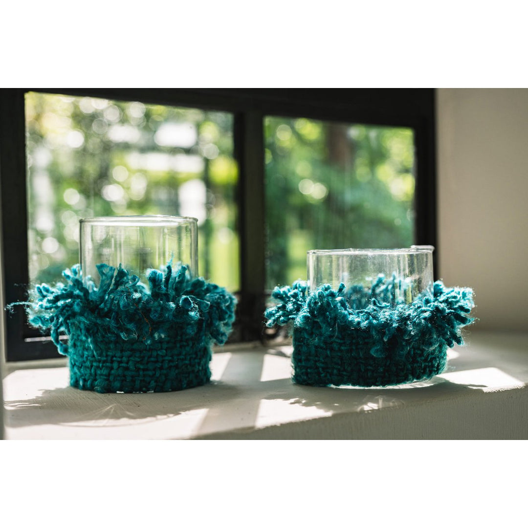 OH MY GEE Kerzenhalter M - Aqua Windlicht