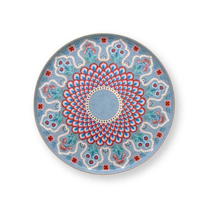 Mini Cake Tray FLOWER FESTIVAL Light Blue 21cm