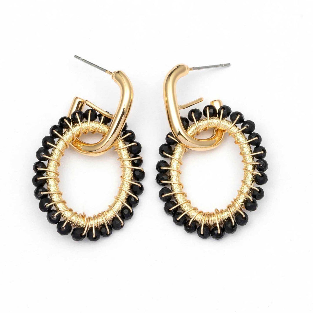 Statement Ohrringe - Ohrstecker schwarz/gold