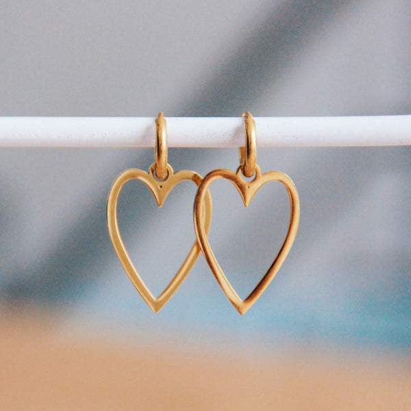 Ohrringe - Mini Creole Gold - LONG HEART