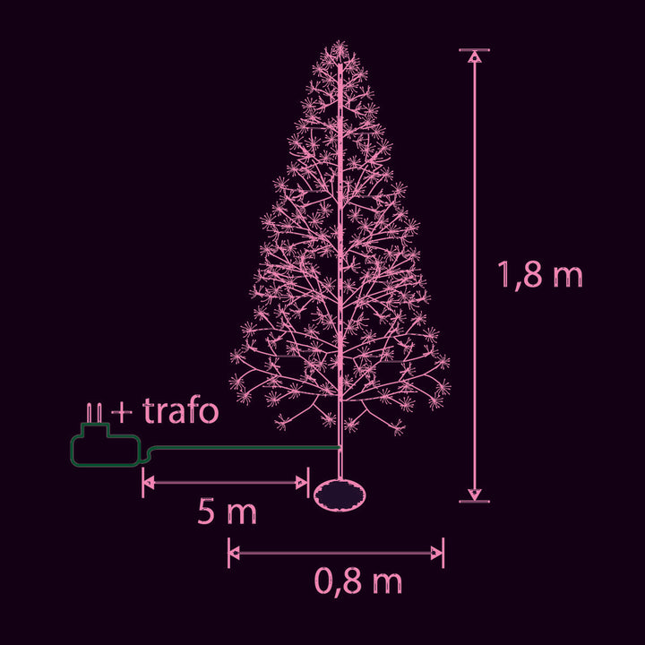 LED Weihnachtsdeko - Lichterbaum für den Außenbereich – H180cm
