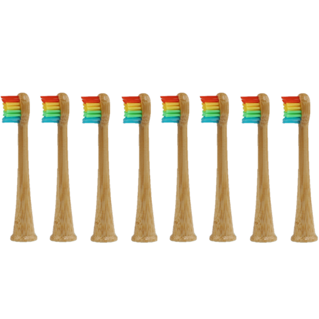 Sonicare Bürstenköpfe - Kinder | 8 Stück | Regenbogen  - nachhaltig aus Bambus
