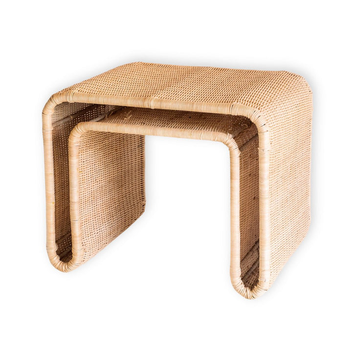 handgefertigter Couchtisch BAYU - Rattan Beistelltisch
