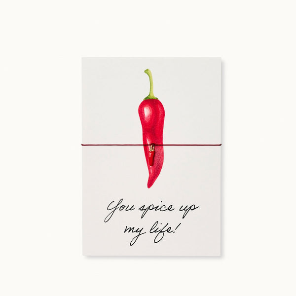 Grußkarte mit Armband: You spice up my life