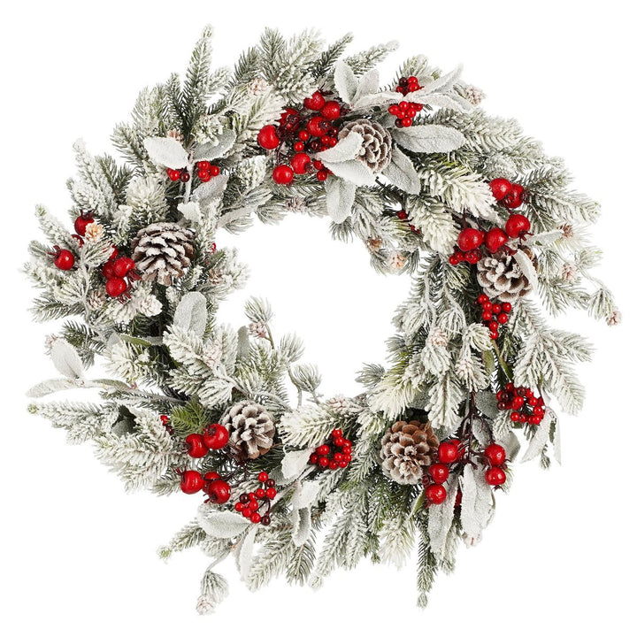 Kranz "Belfort" - Weihnachtsdeko mit Beeren & Schnee – Ø50cm