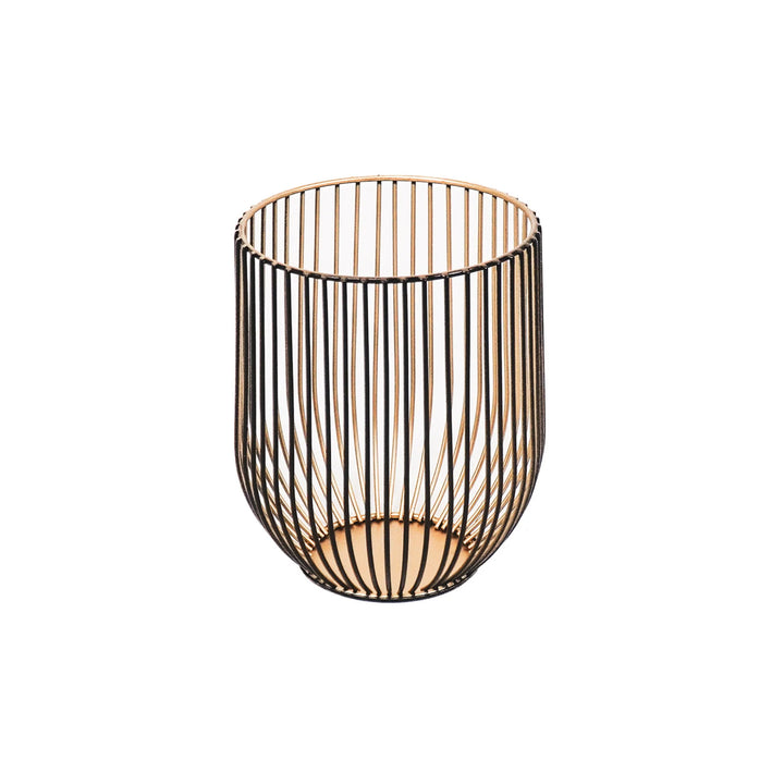 Windlicht Schwarz-Gold Groß – Elegantes Deko-Highlight für Kerzen & Teelichter