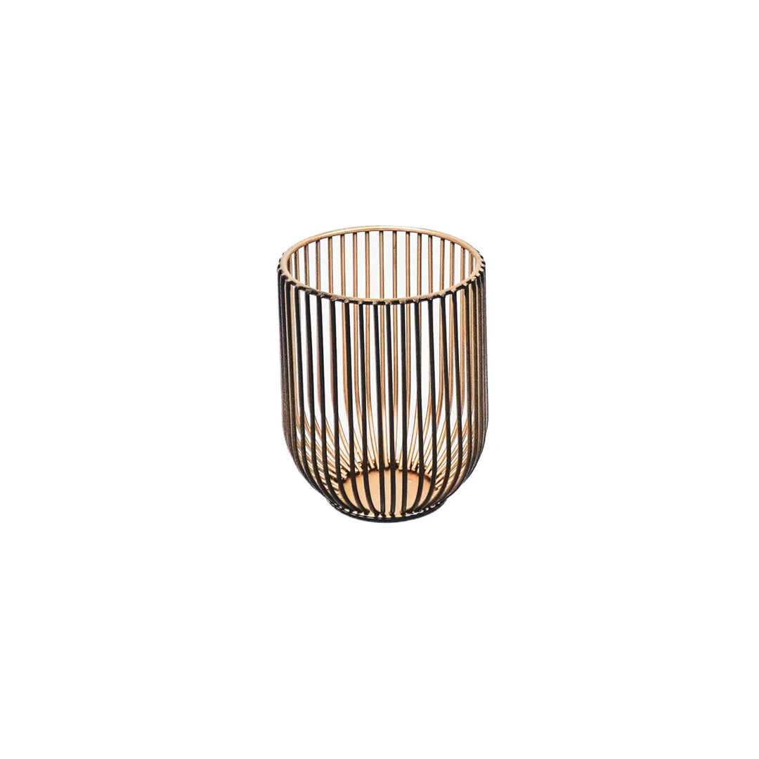 Windlicht schwarz-gold (klein)