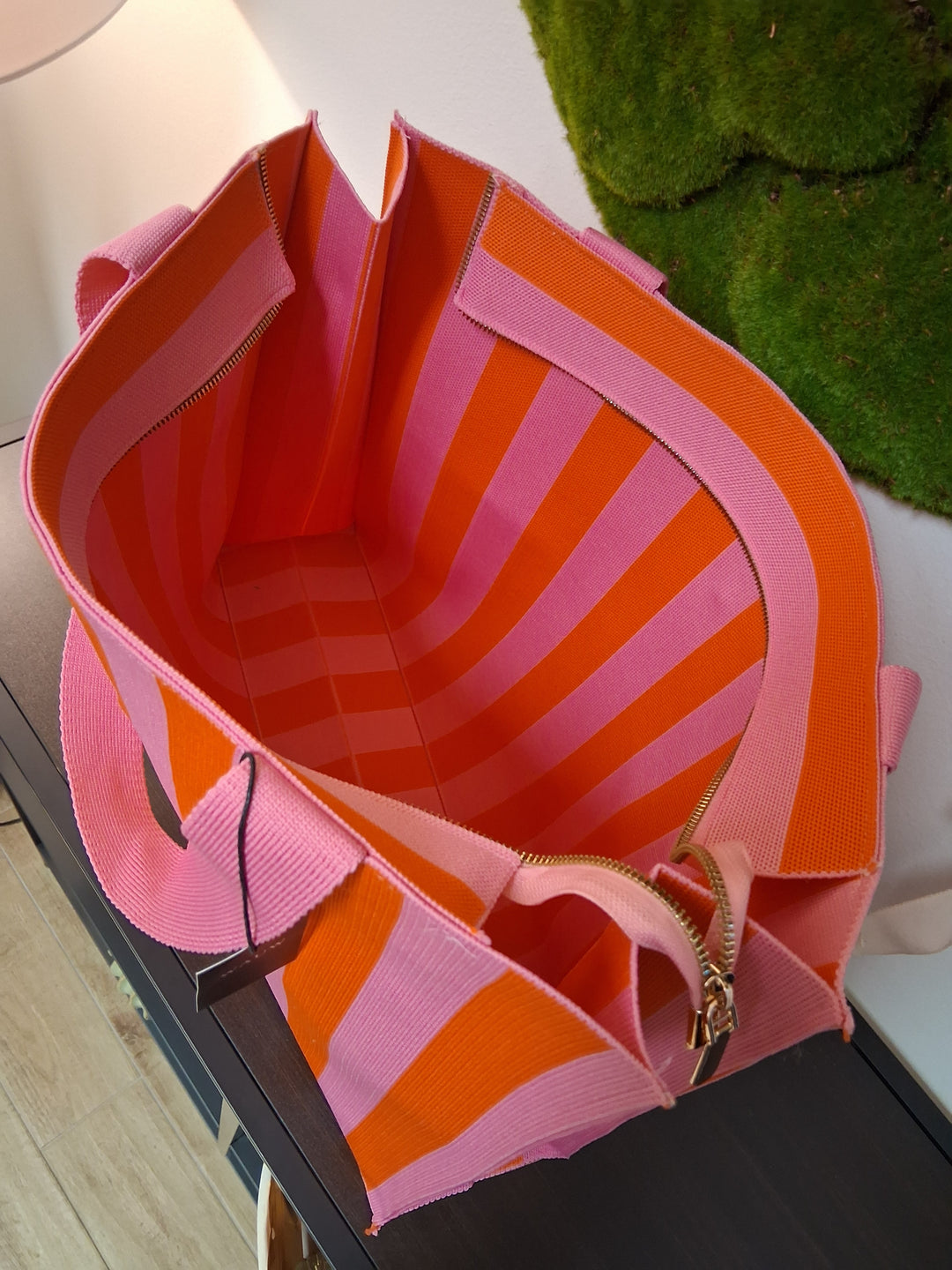 Shopper Tasche CLAIRE - orange-rosa gestreift