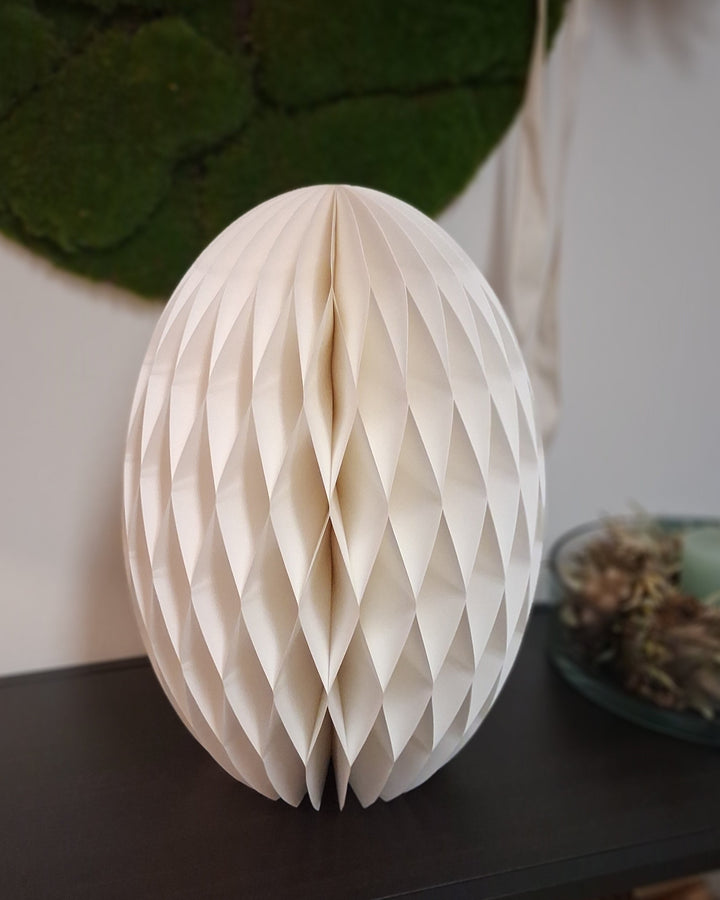 Ostern Ei - Dekoaufsteller 40cm - Deko Osterei - Honeycomb - Papier pink od. weiß
