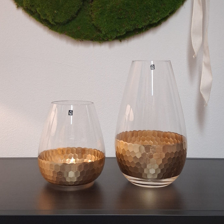 Vase mit Goldboden – Blumenvase - Dekovase - 2 Größen
