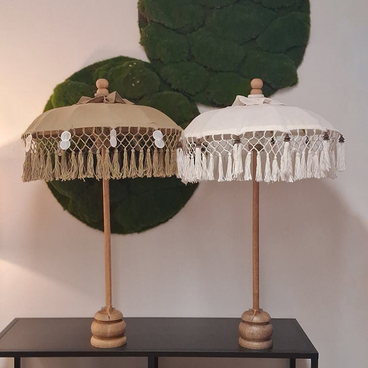 Deko Sonnenschirm - Bali Deko - Bohostil Schirm - Tischschirm 80cm - 2 Farben