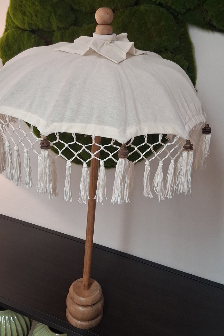Deko Sonnenschirm - Bali Deko - Bohostil Schirm - Tischschirm 80cm - 2 Farben