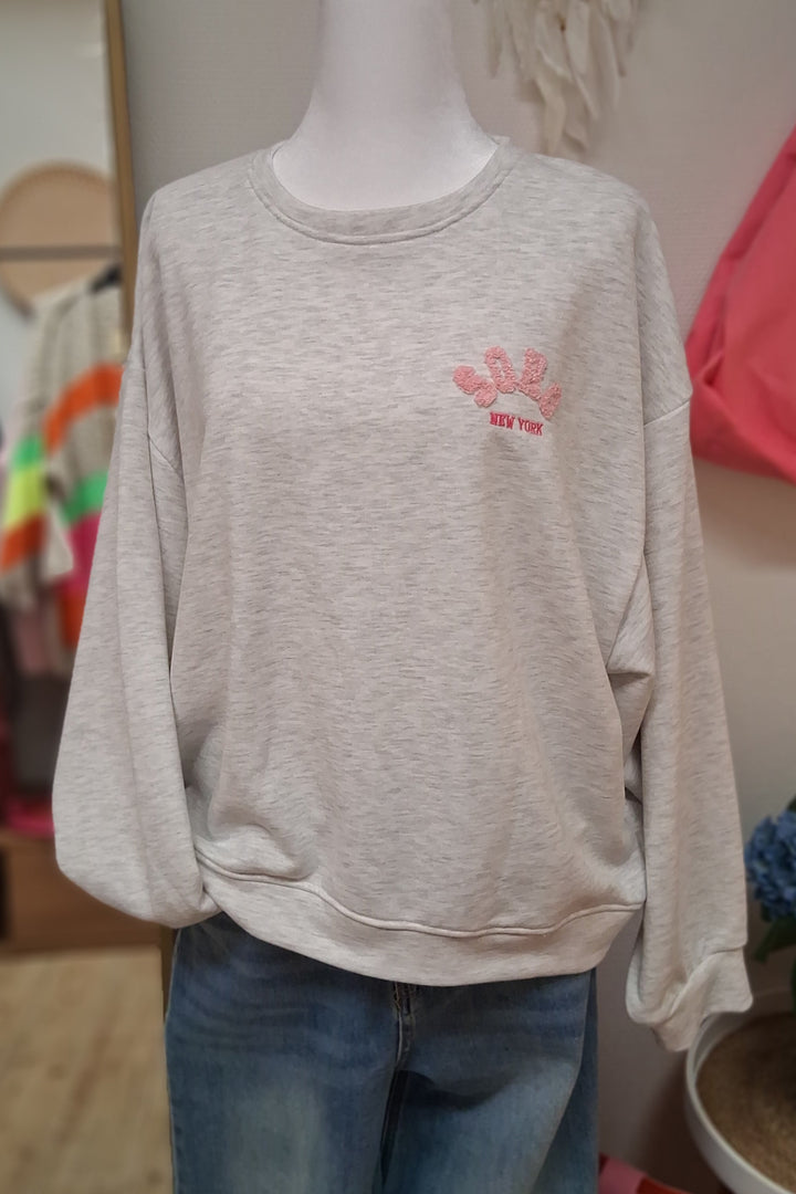Sweatshirt SOHO New York - leichter Pulli - Shirt mit Frottee-Stickerei