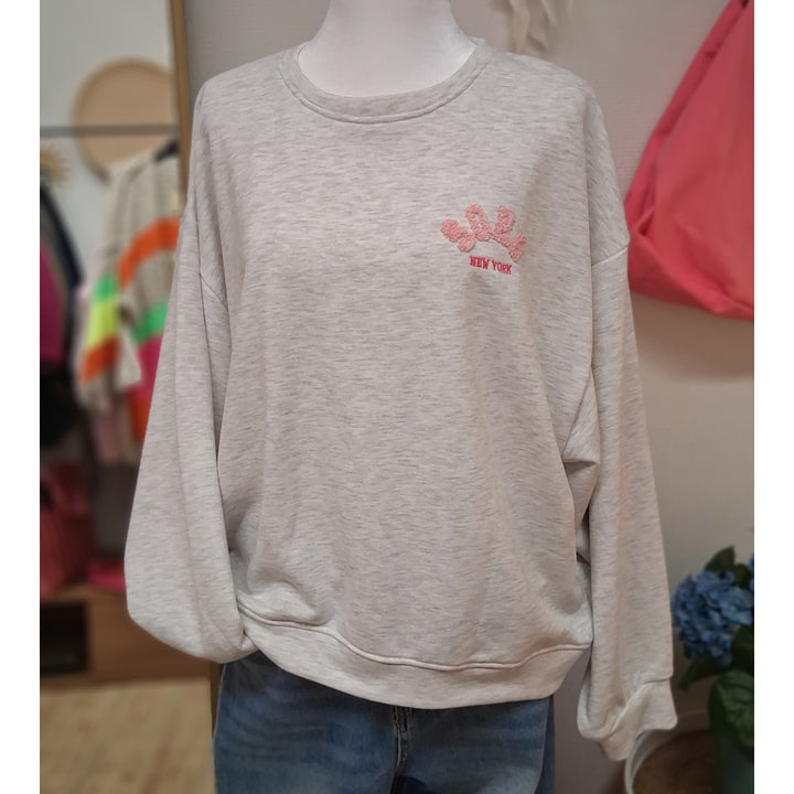 Sweatshirt SOHO New York - leichter Pulli - Shirt mit Frottee-Stickerei