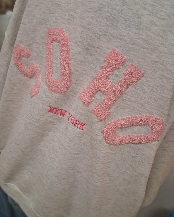 Sweatshirt SOHO New York - leichter Pulli - Shirt mit Frottee-Stickerei