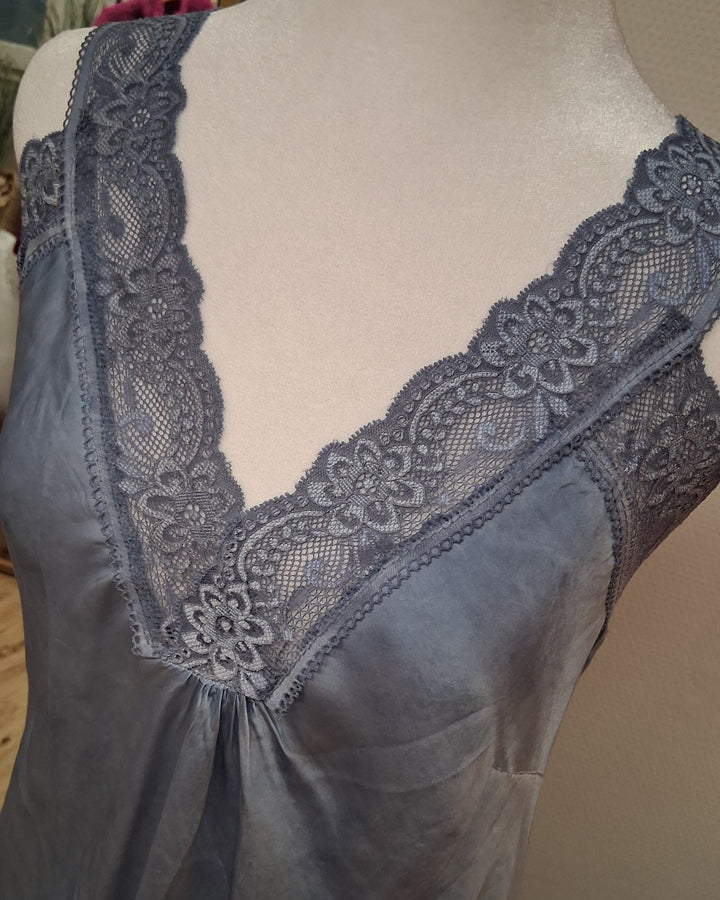 Cami Top - Top mit Spitzenträgern - Satin Look - 4 Farben