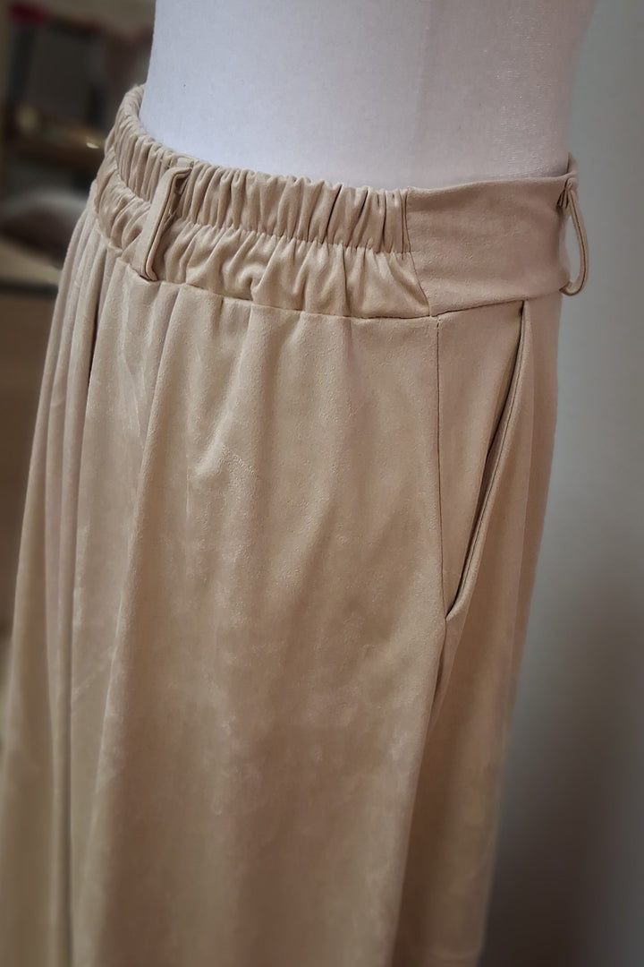 Bohorock - langer Rock - Faux Wildleder - beige