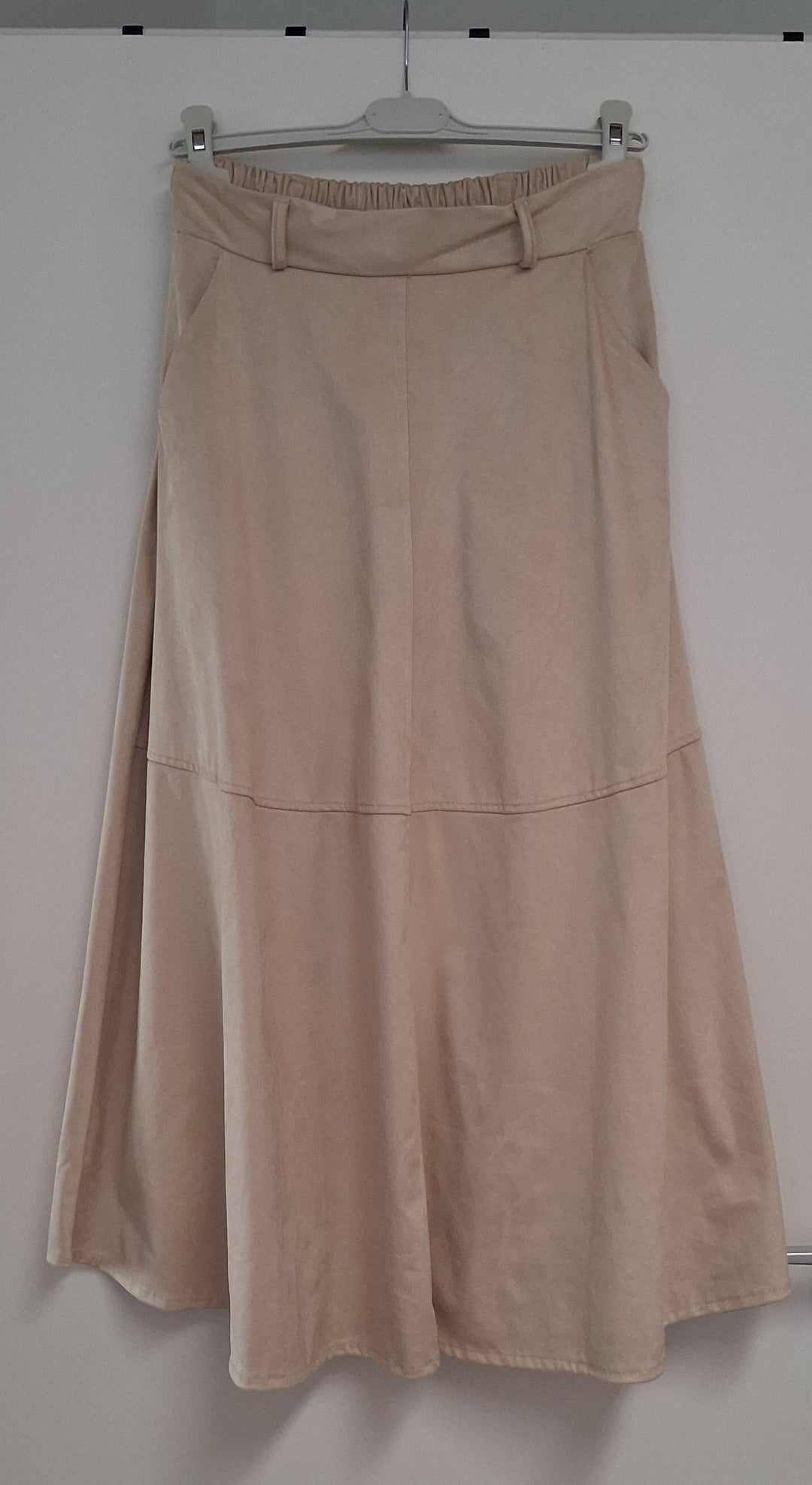 Bohorock - langer Rock - Faux Wildleder - beige