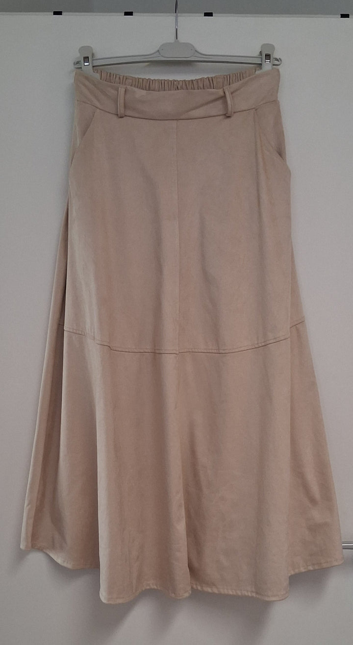 Bohorock - langer Rock - Faux Wildleder - beige