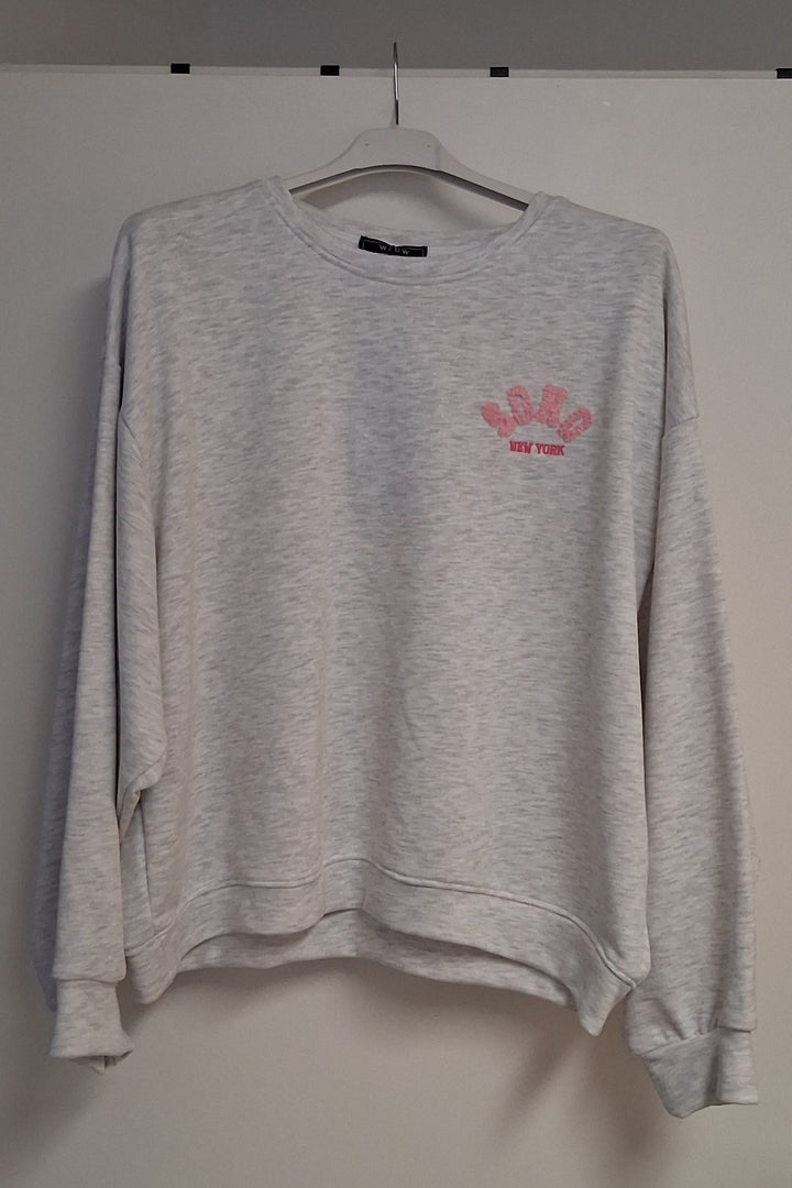 Sweatshirt SOHO New York - leichter Pulli - Shirt mit Frottee-Stickerei