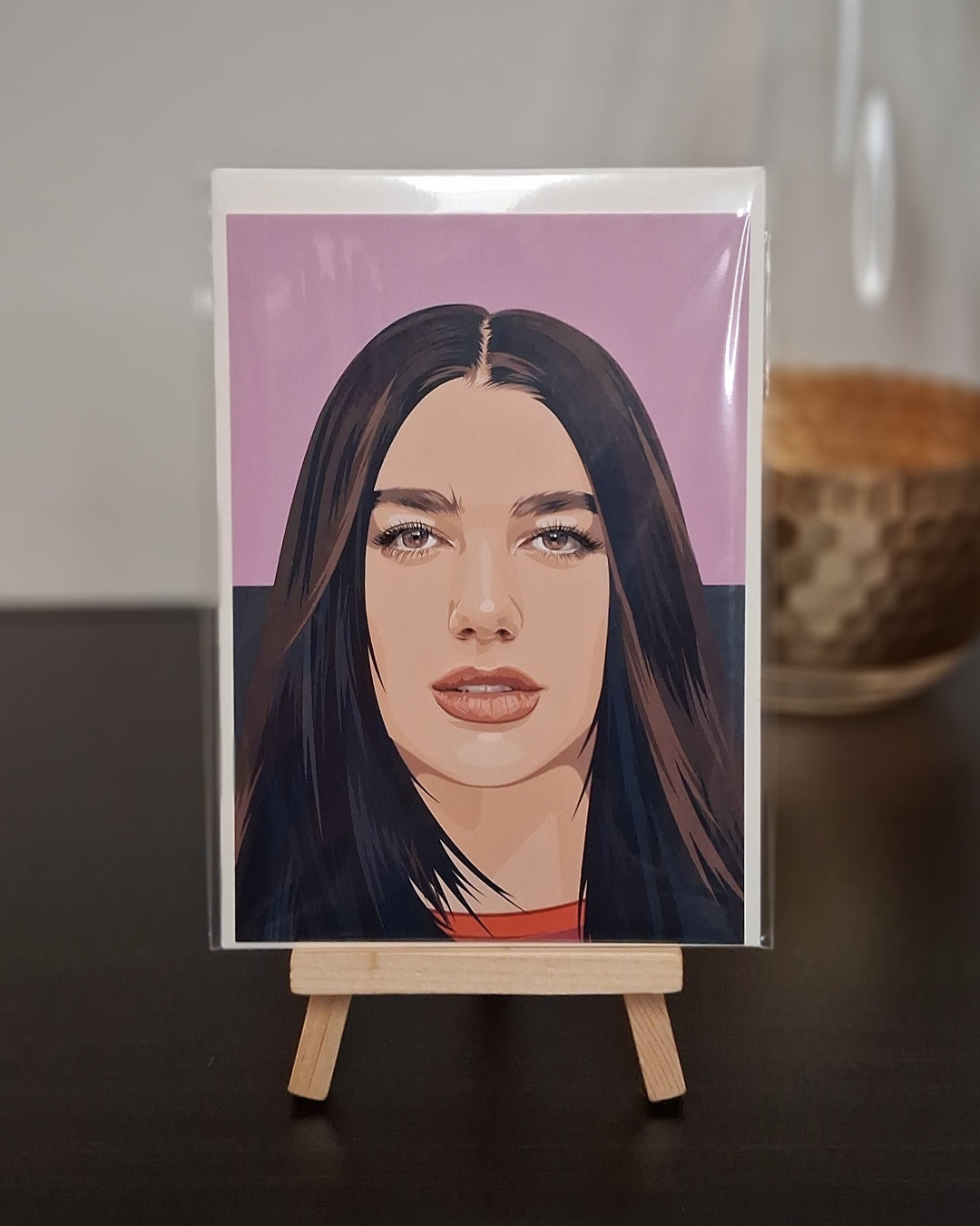 Postkarte mit Umschlag - Portrait Popkultur Künstler im Pop-Art Stil