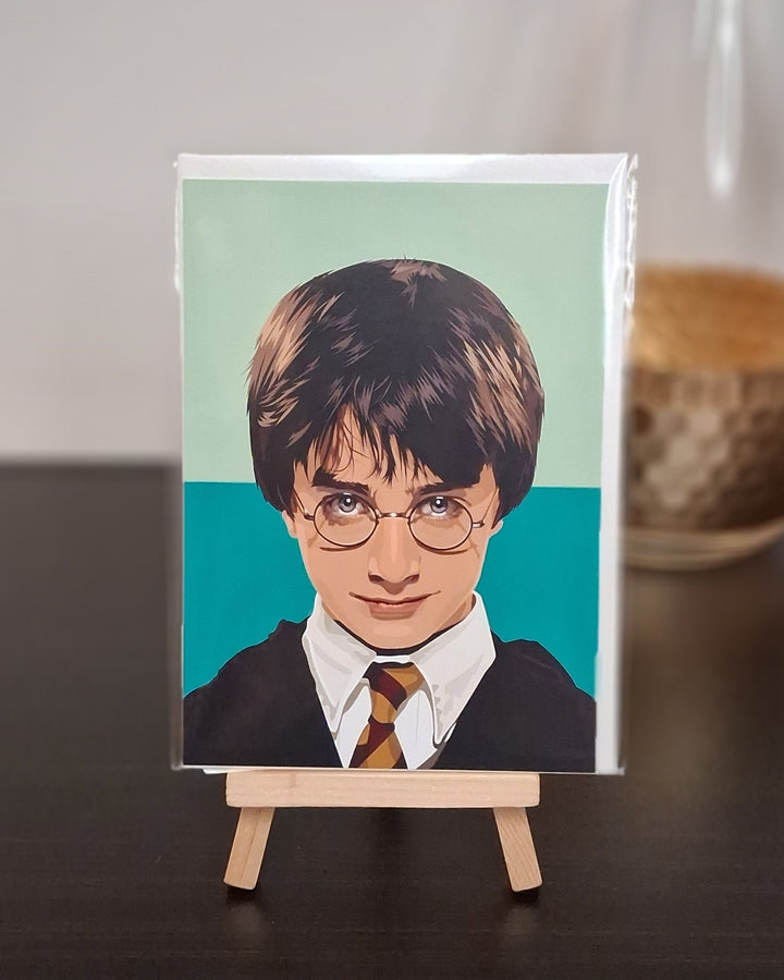 Postkarte mit Umschlag - Portrait Popkultur Künstler im Pop-Art Stil