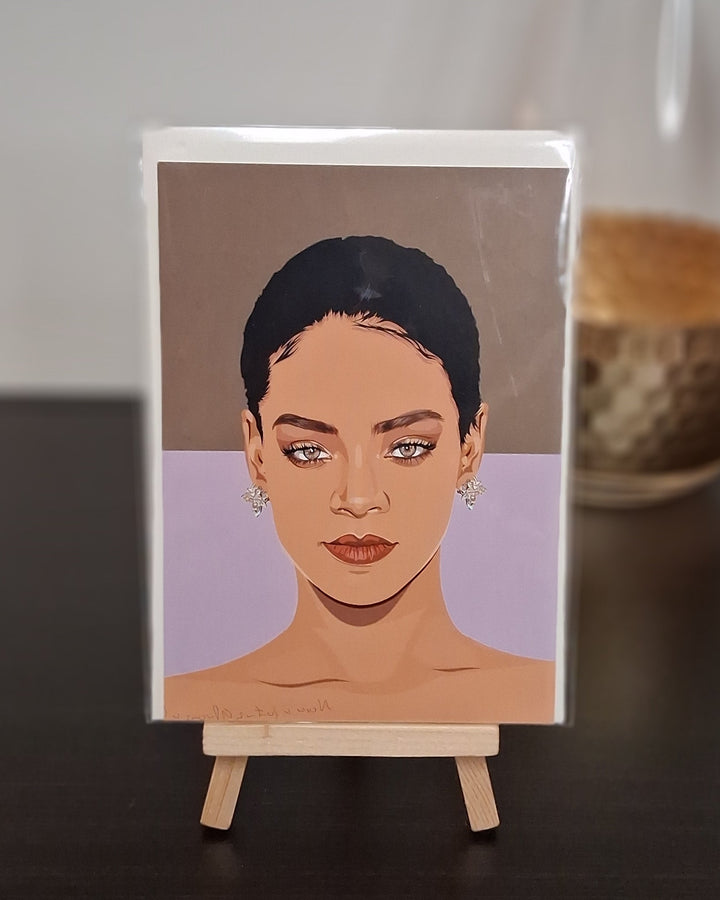 Postkarte mit Umschlag - Portrait Popkultur Künstler im Pop-Art Stil